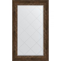 Зеркало Evoform Exclusive-G 137х82 BY 4258 с гравировкой в багетной раме - Состаренное дерево с орнаментом 120 мм — фото 1, Мебель для ванной