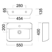 Товар: Раковина Kerama Marazzi Plaza 55 PLR.wb.55.02 Белая глянцевая - фото 4 Раковина Kerama Marazzi Plaza 55 PLR.wb.55.02 Белая глянцевая — фото 4, Раковины подвесные