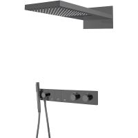 Душевая система Boheme Zodiac 133-SGM с термостатом Оружейная сталь глянцевая — фото 1, Душевое оборудование. Душевая программа