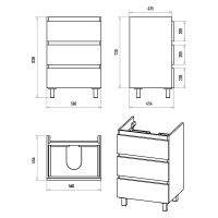 Товар: Тумба с раковиной Brevita Victory 60 УТ000023620 Серый шелк - фото 8 Тумба с раковиной Brevita Victory 60 УТ000023620 Серый шелк — фото 8, Мебель для ванной