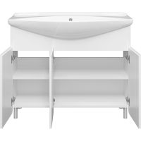 Тумба с раковиной Misty Чегет 105 УТ000013354 Белая глянцевая — фото 4, Мебель для ванной