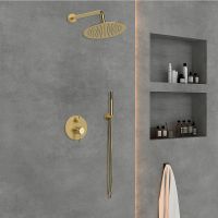 Душевая система Vincea Desire VSFW-1D1BG Брашированное золото — фото 2, Встраиваемые душевые комплекты