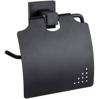 Держатель туалетной бумаги D-Lin D240222 с крышкой Черный матовый — фото 1, Держатели туалетной бумаги