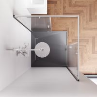 Душевой уголок AM.PM X-Joy 100х100 W94G-403-100100-MТ1К профиль Хром матовый стекло прозрачное — фото 5, Квадратные душевые уголки