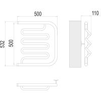 Водяной полотенцесушитель Terminus Фокстрот-Лиана (1) 500x500 4620768880971 Хром, боковое подключение, G 1" НР — фото 4, Водяные полотенцесушители