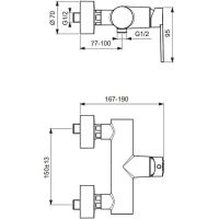 Смеситель для душа Ideal Standard Smart B0464AA Хром — фото 2, Смеситель для душа
