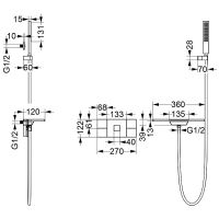 Смеситель для ванны Vincea Futura VSFW-2F110TCH с термостатом Хром — фото 5, Смеситель для ванны