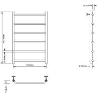 Водяной полотенцесушитель Aquanet Fiona 80x50 266737 Хром — фото 2, Водяные полотенцесушители
