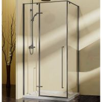 Душевой уголок Vincea Slim-N 90x90 VSR-5SN9090CLGM профиль Вороненая сталь стекло прозрачное — фото 1, Квадратные душевые уголки