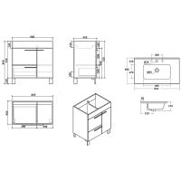 Тумба с раковиной Parly Spa Gill 80 Gill80 10163 Цементно-серая — фото 5, Тумбы с раковиной