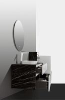 Тумба с раковиной Black&White Universe U907.1200 120 907u1200 подвесная White matt Lauren gold — фото 5, Мебель для ванной