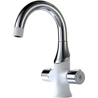 Смеситель для раковины Gappo G49 G1049 Белый Хром — фото 1, Смесители для раковины