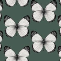 Обои Andrea Rossi Cheradi 54401-5 Винил на флизелине (1,06*10,05) Зеленый, Бабочки — фото 1, Обои для стен