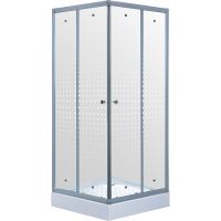 Душевой уголок Timo TL 100х100 TL-1102R профиль Хром стекло прозрачное с рисунком — фото 1, Квадратные душевые уголки