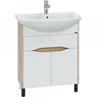 Тумба под раковину СанТа Сатурн 70 700370 Белая Дуб австрийский — фото 1, Тумбы под раковину