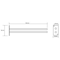Полотенцедержатель Bemeta Omega 104704142 двойной Хром — фото 2, Полотенцедержатели