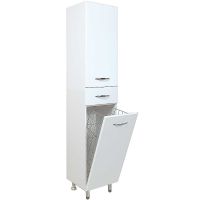 Шкаф пенал Onika Модерн 40.17 R 404010 с бельевой корзиной Белый — фото 1, Мебель для ванной