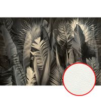 Фреска Ortograf Levity 33234 Фактура флок FLK Флизелин (4*2,7) Черный/Бежевый, Листья/Перья — фото 1, Фрески