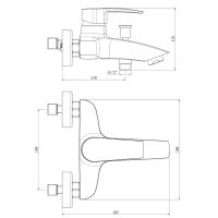 Смеситель для ванны Royce Pro RCM-120503BL Черный матовый — фото 2, Смесители