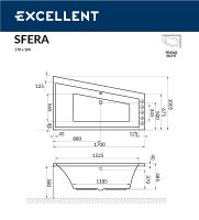 Акриловая ванна Excellent Sfera 170x100 R WAEX.SFP17.ULTRA.BR с гидромассажем — фото 10, Ванны