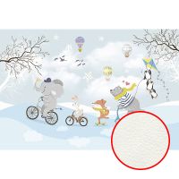 Фреска детская Ortograf Для самых маленьких 33683 Фактура флок FLK Флизелин (4*2,7) Голубой/Разноцветный, Животные — фото 1, Фрески