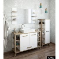 Тумба под раковину Sanflor Ингрид 120 С0001917 Белая — фото 1, Тумбы под раковину