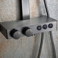 Душевая система Black&White Universe U7815GM 7815GM с термостатом Gun Metal — фото 2, Душевое оборудование. Душевая программа