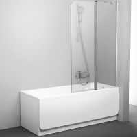 Шторка на ванну Ravak Chrome CVS2-100 R 7QRA0U00Z1 профиль Сатин стекло Transparent — фото 2, Шторки для ванной распашные