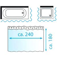 Штора для ванны Ridder Loupe 240х180 35997 полупрозрачная — фото 3, Шторы для ванной