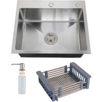 Кухонная мойка Ростовская Мануфактура Сантехники 58 MR-5843 Нержавеющая сталь — фото 1, Кухонные мойки