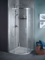 Душевой уголок Jacob Delafon Contra 90x90 R E22R90R-GA профиль Хром стекло прозрачное — фото 3, Душевые уголки четверть круга