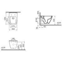 Комплект унитаза с инсталляцией Vitra Integra Square 9856B003-7207 с сиденьем Микролифт и клавишей смыва Хром глянцевый — фото 12, Комплекты унитаз + инсталляция