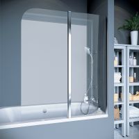 Шторка на ванну Koller Pool Waterfall Line 115 QP95 R профиль Хром стекло прозрачное — фото 2, Неподвижные шторки для ванной
