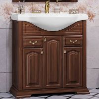 Тумба под раковину Opadiris Риспекто 80 00-00006025 Орех антикварный — фото 1, Мебель для ванной