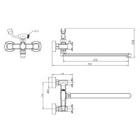 Смеситель для ванны Kaiser Cuatro 58055 универсальный Хром — фото 2, Смесители