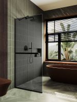 Товар: Душевая перегородка Maybah Glass MGD-723-6у 690x1950 в узком профиле Черный стекло графитовое - фото 2 Душевая перегородка Maybah Glass MGD-723-6у 690x1950 в узком профиле Черный стекло графитовое — фото 2, Душевые перегородки