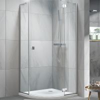 Душевой уголок Koller Pool Neon 90X90 N90PС профиль Хром стекло прозрачное — фото 1, Душевые уголки