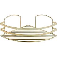 Полка корзина Tekno-tel LM007G угловая Золото — фото 1, Полки для ванной и душа