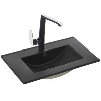 Раковина WeltWasser Deilbach 7506 60 MT- BL 10000005563 Черная матовая — фото 1, Раковины встраиваемые сверху