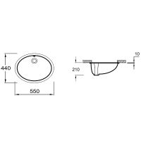 Товар: Раковина Jacob Delafon Caxton 55 E2211-0 Белая - фото 2 Раковина Jacob Delafon Caxton 55 E2211-0 Белая — фото 2, Раковины встраиваемые снизу