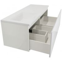 Тумба с раковиной Эстет Dallas Luxe 130 L ФР-00002274 подвесная Белая — фото 3, Тумбы с раковиной