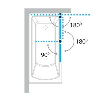 Шторка на ванну Koller Pool Waterfall Line 115 QP95 R профиль Хром стекло прозрачное — фото 4, Неподвижные шторки для ванной