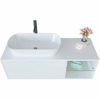 Тумба с раковиной SanVit Оскар 120 L koskar120L подвесная Белая — фото 5, Мебель для ванной