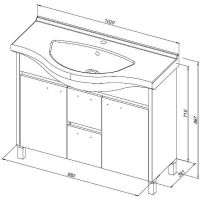 Тумба под раковину Aquanet Донна 100 274164 Белый дуб Белая — фото 8, Тумбы под раковину