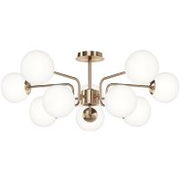 Люстра Maytoni Modern Erich MOD221PL-10G Белая Латунь — фото 1, Люстры