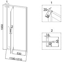Душевая дверь Niagara Nova 120 NG-43-12AG профиль Холодное золото стекло прозрачное — фото 8, Душевые двери в нишу