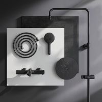 Душевая система AM.PM Like F0780522 с термостатом Черная матовая — фото 17, Душевые стойки