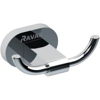 Двойной крючок Ravak Chrome CR 100.00 X07P186 Хром — фото 1, Крючки для полотенец