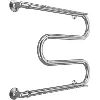 Водяной полотенцесушитель Terminus М-образный с/п (1) 500x600 4620768880346 с полкой Хром, боковое подключение, G 1" НР — фото 1, Водяные полотенцесушители