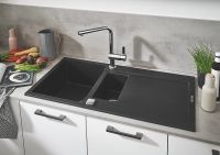 Товар: Кухонная мойка Grohe K500 100 31646AP0 Черный гранит - фото 3 Кухонная мойка Grohe K500 100 31646AP0 Черный гранит — фото 3, Кухонные мойки